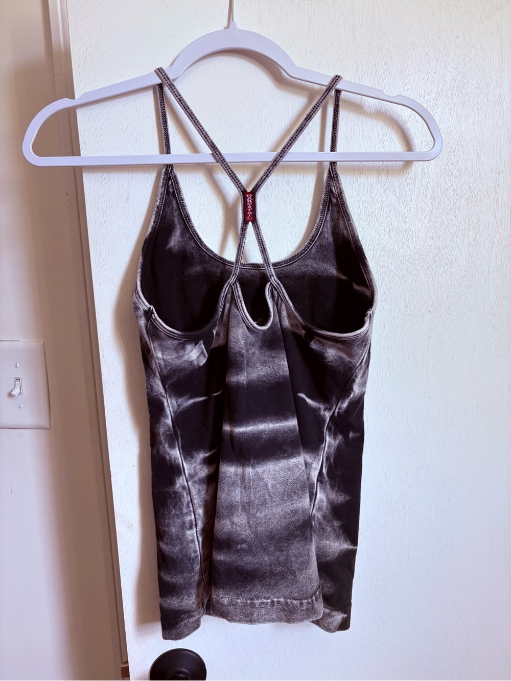 Hard Tail Black and White Tie-Dye Racerback Tank
